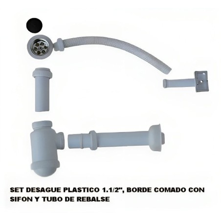 DESAGUE LAVAPLATO TAUMM PLASTICO CON SIFON Y REBAL