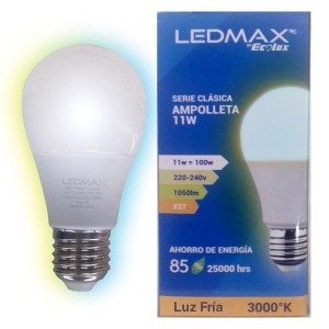 AMPOLLETA LED LEDMAX LUZ FRIA 11 W 100W E-27