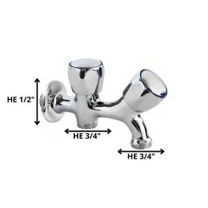 LLAVE LAVADERO DOBLE HOFFENS CROMO 1/2X3/4X3/4" 62