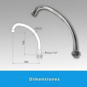 CUELLO CISNE LAVAPLATO 18 MM ALTO CU18AL
