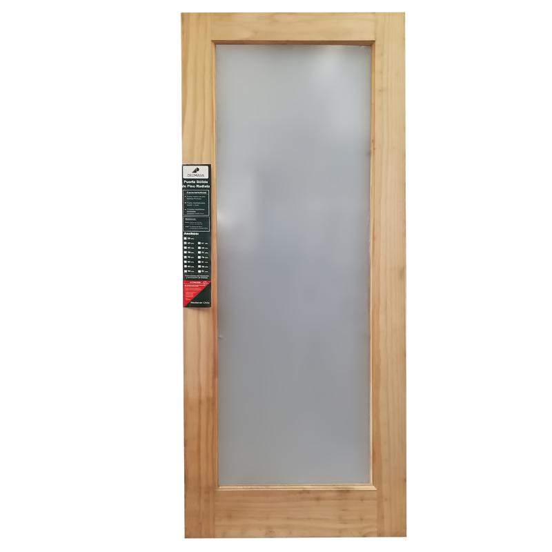 Puerta Vidriada Fj Pino Promasa 1 Vidrio 45x750x20