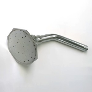DUCHA CHAYA METALICA HEXAGONAL CROMADA C/ BRASO