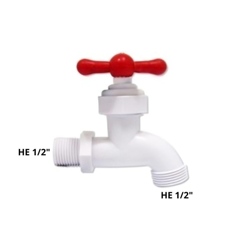 LLAVE JARDIN PVC HE-HE SALIDA DE 1/2" 60327