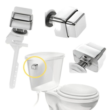 BOTON ESTANQUE LATERAL CUADRADO CROMADO PLASTICO