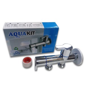 LLAVE ANGULAR 1/2" DOS SALIDAS DE 1/2"CORTE RAPIDO