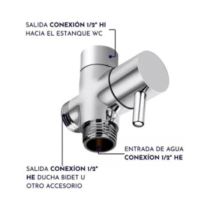 LLAVE BIDET BRONCE CROMADA 1/2" HI X 1/2" HE 1/2"B