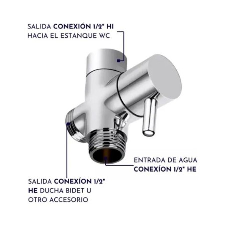LLAVE BIDET BRONCE CROMADA 1/2" HI X 1/2" HE 1/2"B