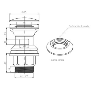 DESAGUE STRETTO LAVAMANO HIBRIDO 1 1/4" CJ 20ST329