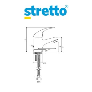 MONOMANDO STRETTO ORNELLA LAVATORIO COD 20OR500340