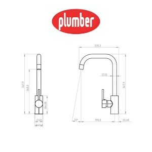 MONOMANDO PLUMBER OREGON LAVAPLATO RECTO 200G56134
