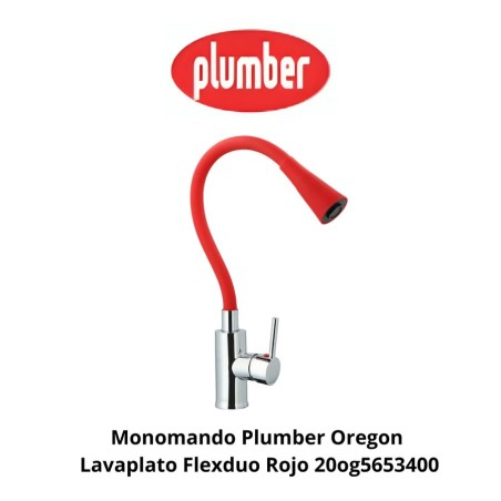 MONOMANDO PLUMBER OREGON LAVAPLATO FLEXDUO ROJO 20