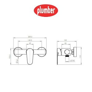 MONOMANDO PLUMBER VERMONT DUCHA 20VT5303400