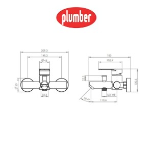 MONOMANDO PLUMBER VERMONT TINA DUCHA 20VT5203400