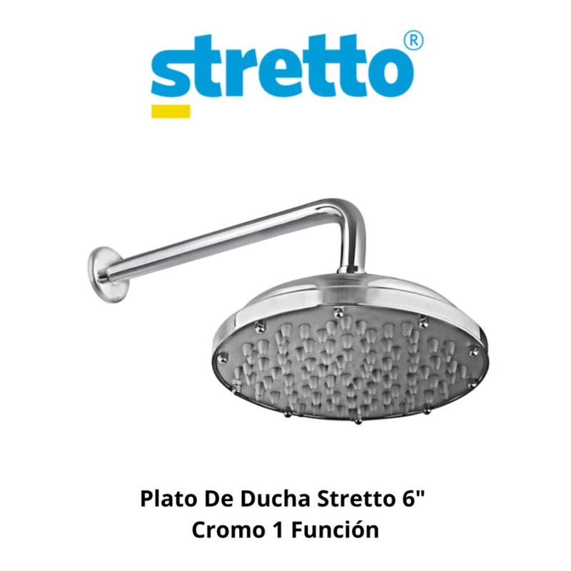 PLATO DE DUCHA STRETTO 6" CROMO 1 FINCION