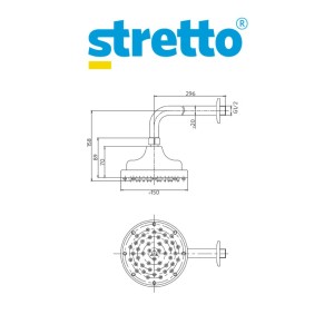 PLATO DE DUCHA STRETTO 6" CROMO 1 FINCION