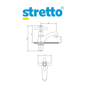 LLAVE LAVATORIO STRETTO MOSSINI METAL CRUZ 20MC010