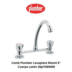 COMB PLUMBER LAVAPLATO MIAMI 8" LATON 20PL1005000