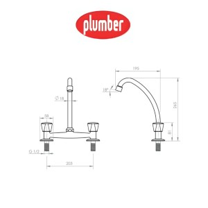 COMB PLUMBER LAVAPLATO MIAMI 8" LATON 20PL1005000