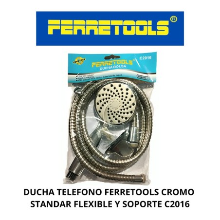 DUCHA TELEFONO FERRETOOLS CROMO STANDAR FLEXIBLE C