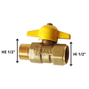 LLAVE PASO GAS BRONCE 1/2" HI-HE