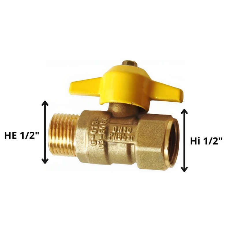 LLAVE PASO GAS BRONCE 1/2" HI-HE
