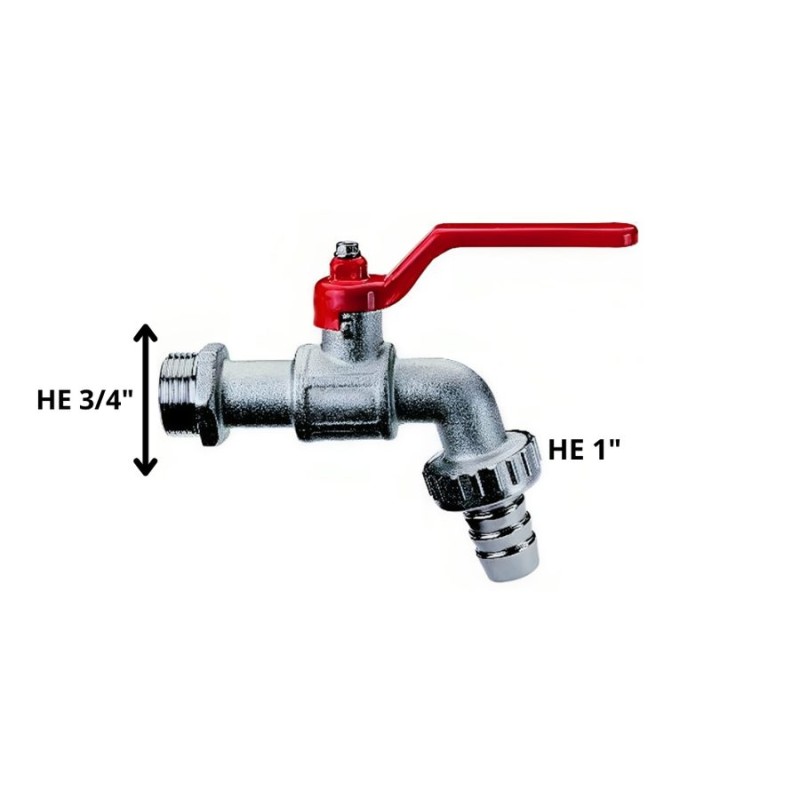 LLAVE BOLA 3/4 X 1" C/UNION MANGUERA 3/4"