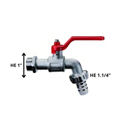 LLAVE BOLA 1"X 11/4 C/UNION MANGUERA 1"