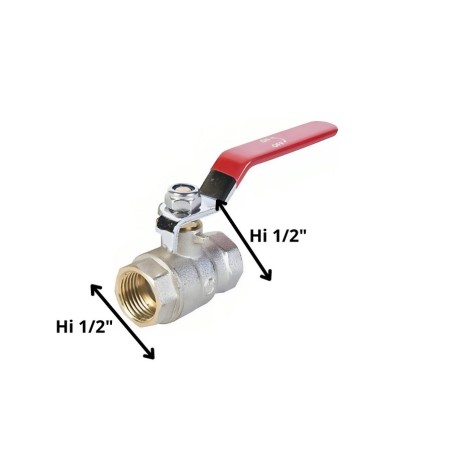 LLAVE BOLA PASO HI-HI MANILLA PLANA ROJA 1/2"