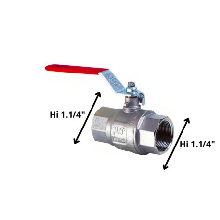 LLAVE BOLA PASO HI-HI MANILLA PLANA ROJA 1 1/4"