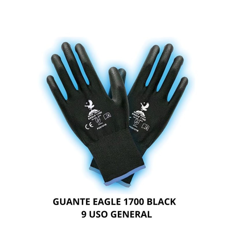 GUANTE EAGLE 1700 BLACK 9 USO GENERAL
