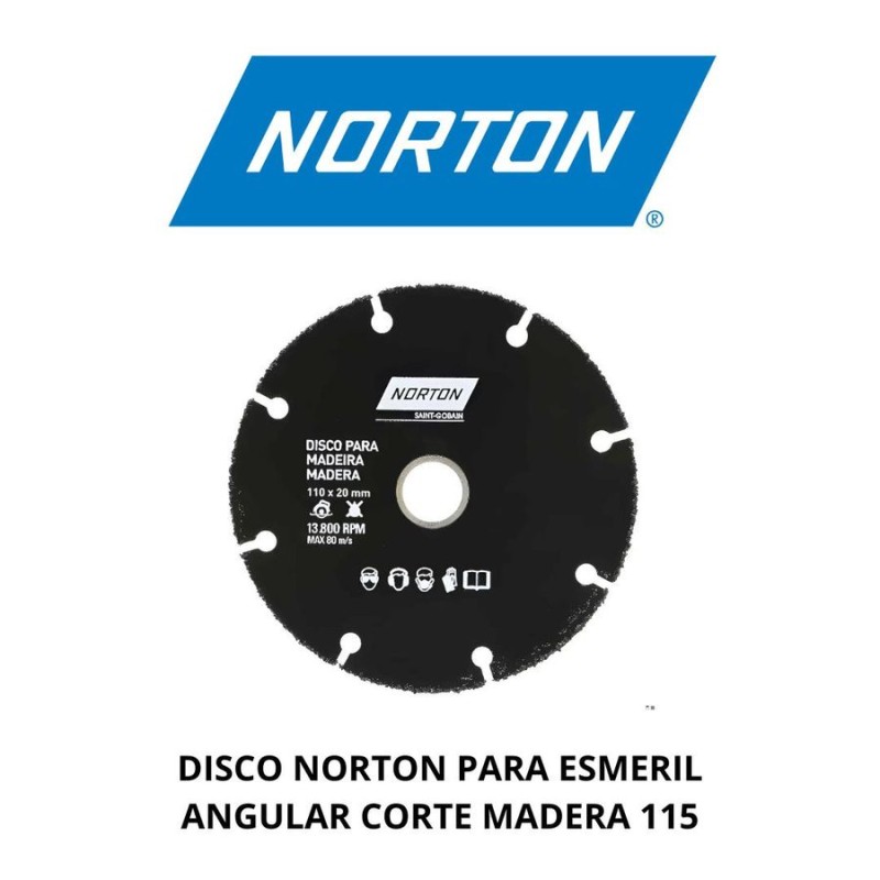 Disco Norton Para Esmeril Angular Corte Madera 115 - Socodima.cl