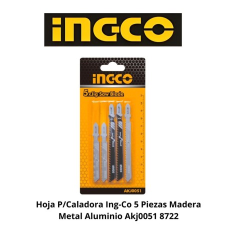 HOJA P/CALADORA INGCO 5 PIEZAS MADERA METAL ALUMI