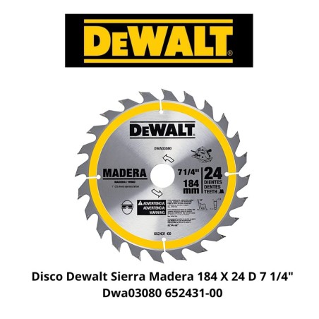 DISCO DEWALT SIERRA MADERA 184 X 24 D 7 1/4" DWA03
