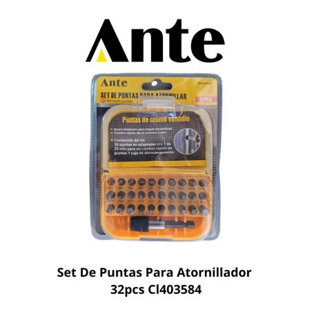 SET DE PUNTAS PARA ATORNILLADOR 32PCS CL403584