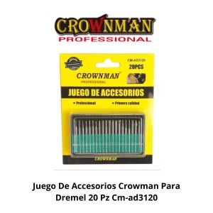 Juego De Accesorios Crowman Para Dremel 20 Pz Cm-a - Socodima.cl