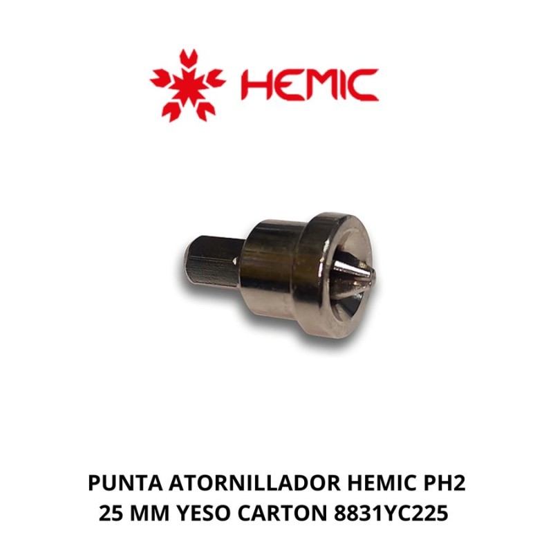 PUNTA ATORNILLADOR HEMIC PH2 25 MM YESO CARTON 883