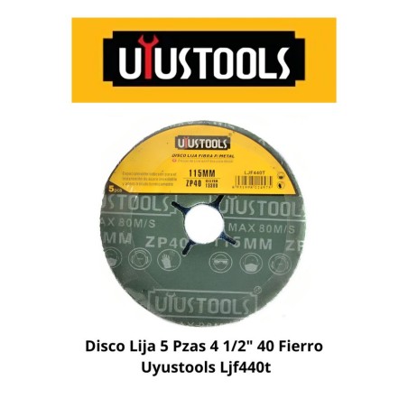 DISCO LIJA 5 PZAS 4 1/2" 40 FIERRO UYUSTOOLS LJF44