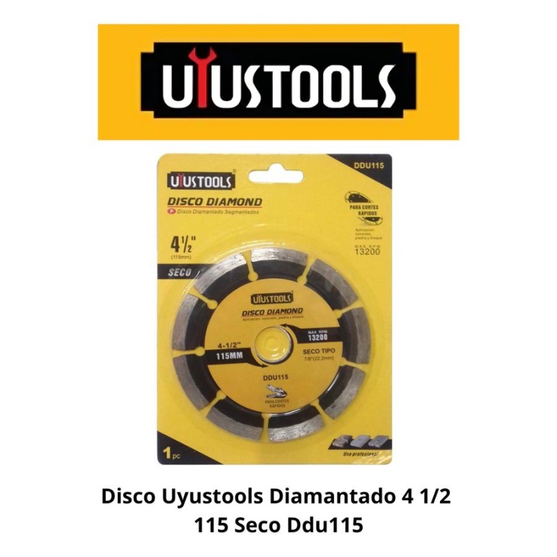 DISCO UYUSTOOLS DIAMANTADO 4 1/2 115 SECO DDU115