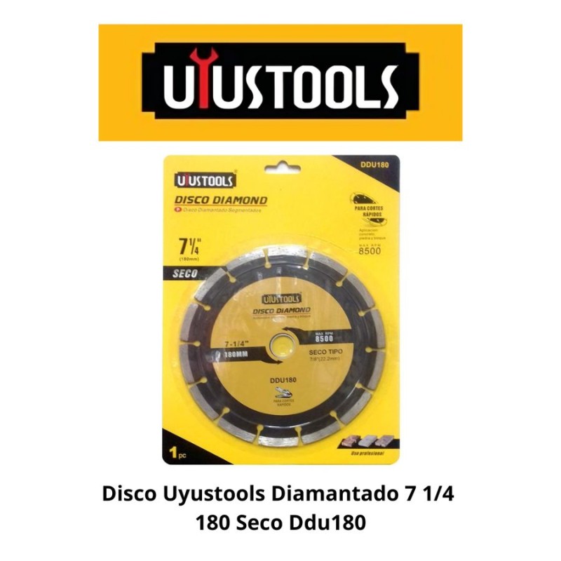 DISCO UYUSTOOLS DIAMANTADO 7 1/4 180 SECO DDU180