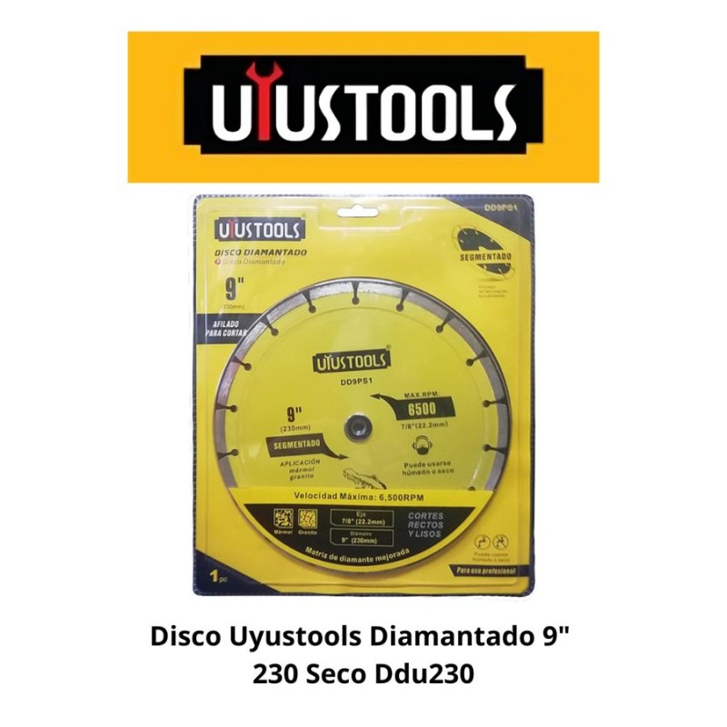 DISCO UYUSTOOLS DIAMANTADO 9" 230 SECO DDU230