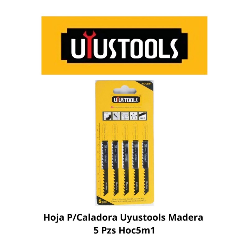 HOJA P/CALADORA UYUSTOOLS MADERA 5 PZS HOC5M1