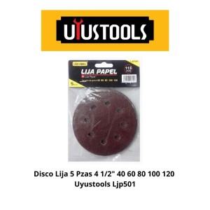 DISCO LIJA 5 PZAS 4 1/2" 40 60 80 100 120 UYUSTOOL