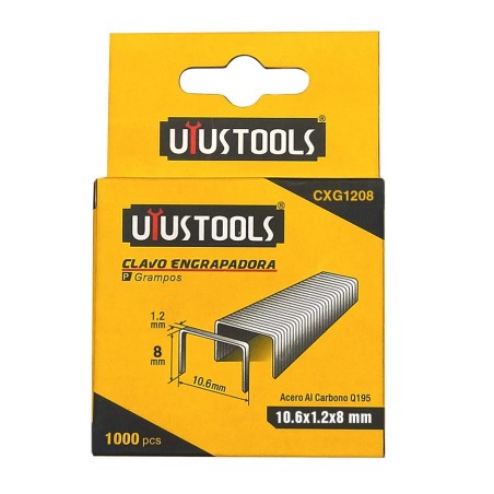 GRAPAS UYUSTOLLS 08 MM CAJA 1000 UNIDADES CXG1208