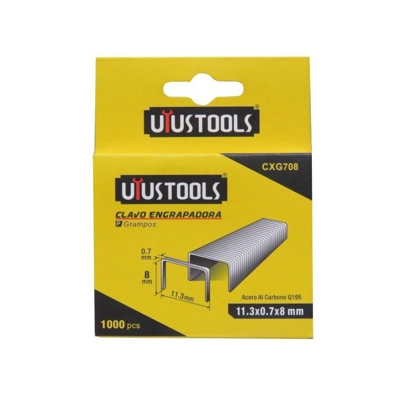 GRAPAS UYUSTOLLS 08 MM CAJA 1000 UNIDADES CXG 708