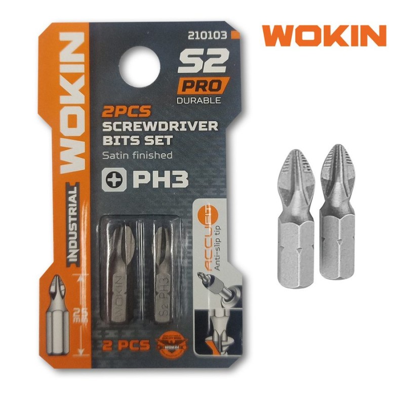 PUNTA ATORNILLADOR WOKIN POZIDRIV 25MM PZ3 2 PCS