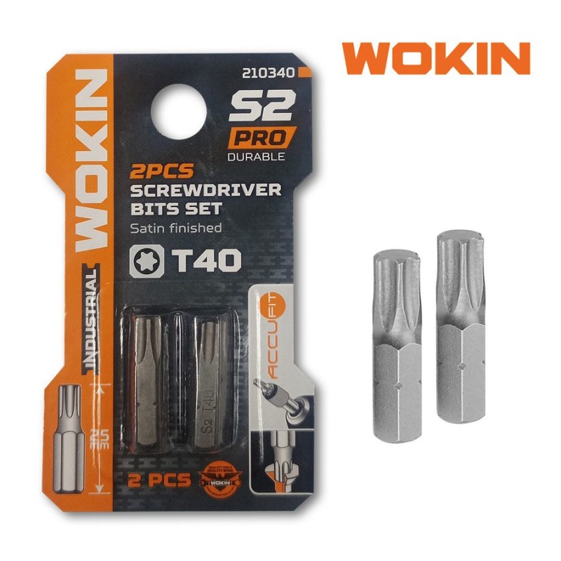 PUNTA ATORNILLADOR WOKIN TORX 25MM T40 2 PCS