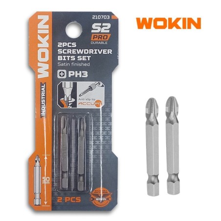 PUNTA ATORNILLADOR WOKIN PHILLIPS 50MM PH3 2 PCS