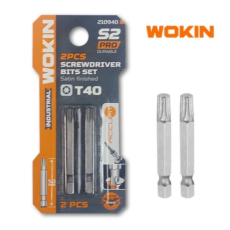 PUNTA ATORNILLADOR WOKIN TORX 50MM T40 2 PCS