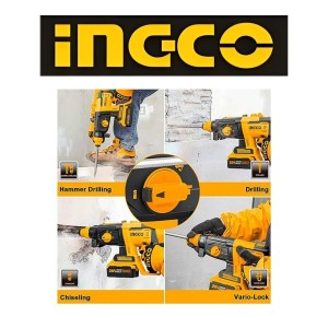 ROTOMARTILLO INGCO INDUSTRIAL 20 V 4 PZ CRHLI2201
