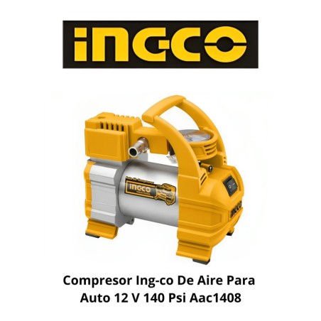 COMPRESOR INGCO DE AIRE PARA AUTO 12 V 140 PSI AA